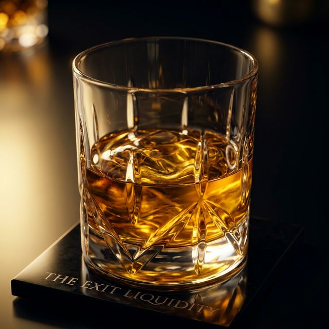 Liquid gold in crystal glass